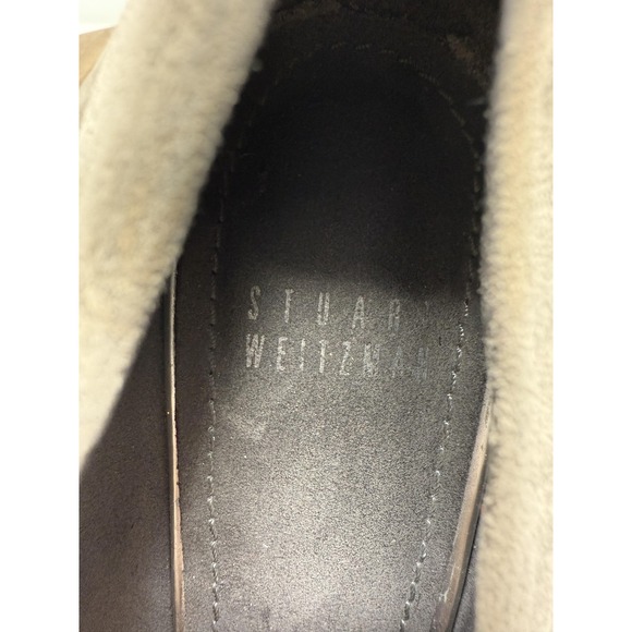 Stuart Weitzman Wedge Shoes Womens Size 7.5 M Taupe Suede Pointed Toe Pumps 4901 - Picture 5 of 10